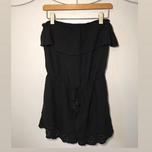 Strapless black romper
